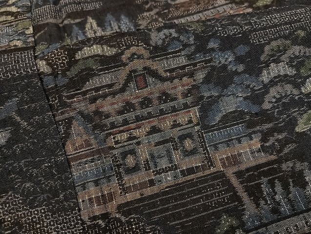 平和屋着物●本場真綿結城紬　風景松文　さが美扱い　証紙付き　正絹　逸品　未使用　AABH3842ph