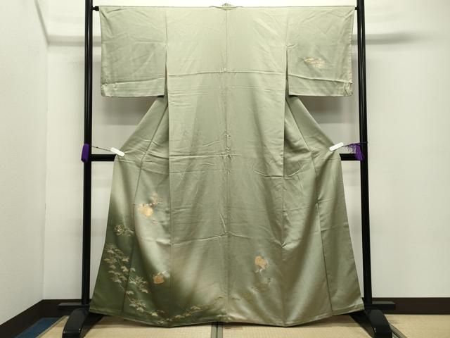 平和屋着物●訪問着　鼓　横笛　松花文　暈し染め　金彩　正絹　逸品　CABD9019gh