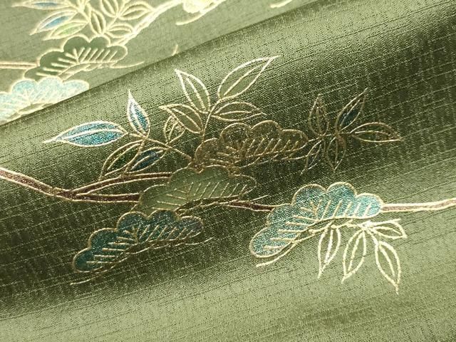 平和屋着物●訪問着　鼓　横笛　松花文　暈し染め　金彩　正絹　逸品　CABD9019gh