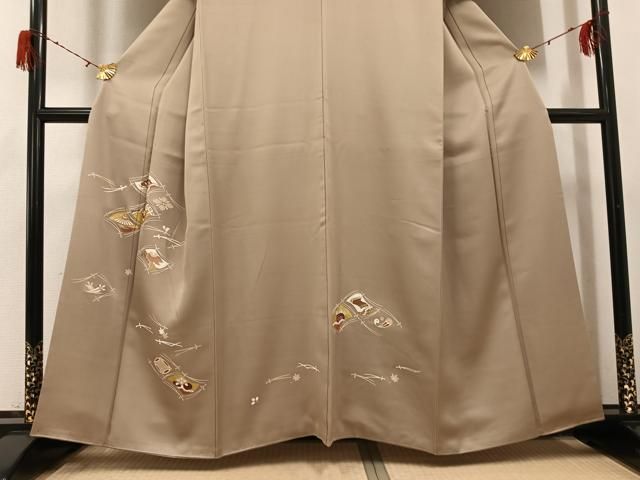 平和屋着物●訪問着 友禅 駒刺繍 草花宝尽くし 金彩 正絹 逸品 AABH3846ph 平和屋着物●訪問着 友禅 駒刺繍 草花宝尽くし 金彩 正絹 逸品 AABH3846ph