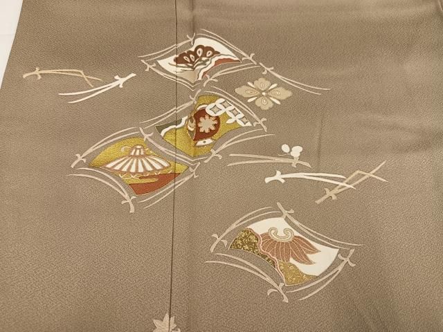 平和屋着物●訪問着 友禅 駒刺繍 草花宝尽くし 金彩 正絹 逸品 AABH3846ph 平和屋着物●訪問着 友禅 駒刺繍 草花宝尽くし 金彩 正絹 逸品 AABH3846ph