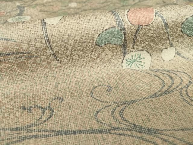 平和屋着物●人間国宝・南部芳松の息子 伝統工芸伝承者彫刻・南部幸雄 型染 小紋 花鳥風月 丹後縮緬 反端付 逸品 未使用 AABH3289ck
