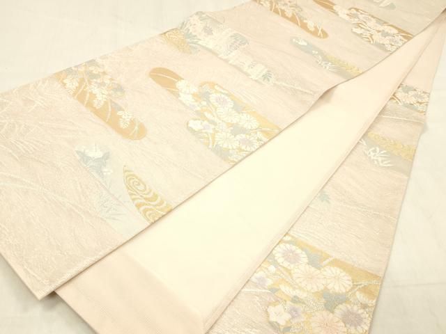平和屋着物*夏物 六通柄袋帯 草花文 金銀糸 正絹 逸品 DABD6527cm 平和屋着物*夏物 六通柄袋帯 草花文 金銀糸 正絹 逸品 DABD6527cm