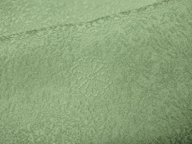 平和屋着物●上質な色無地 舞花地紋 山葵色 正絹 逸品 CABE6928ut 平和屋着物●上質な色無地 舞花地紋 山葵色 正絹 逸品 CABE6928ut