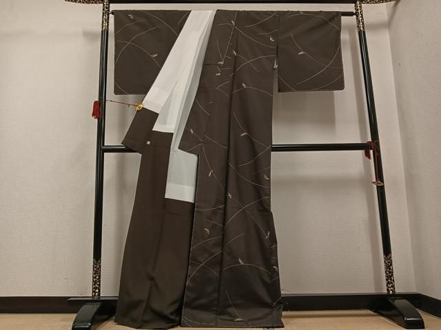 平和屋着物●本場大島紬 刺繍 稲 正絹 逸品 未使用 AABH3850ph 平和屋着物●本場大島紬 刺繍 稲 正絹 逸品 未使用 AABH3850ph