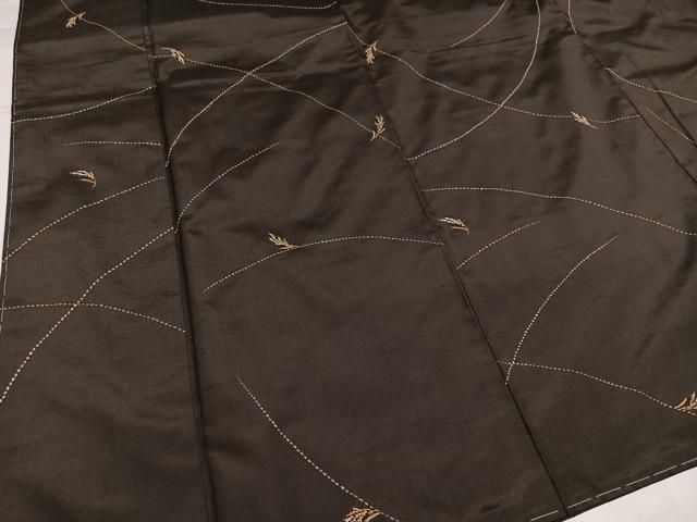 平和屋着物●本場大島紬 刺繍 稲 正絹 逸品 未使用 AABH3850ph 平和屋着物●本場大島紬 刺繍 稲 正絹 逸品 未使用 AABH3850ph
