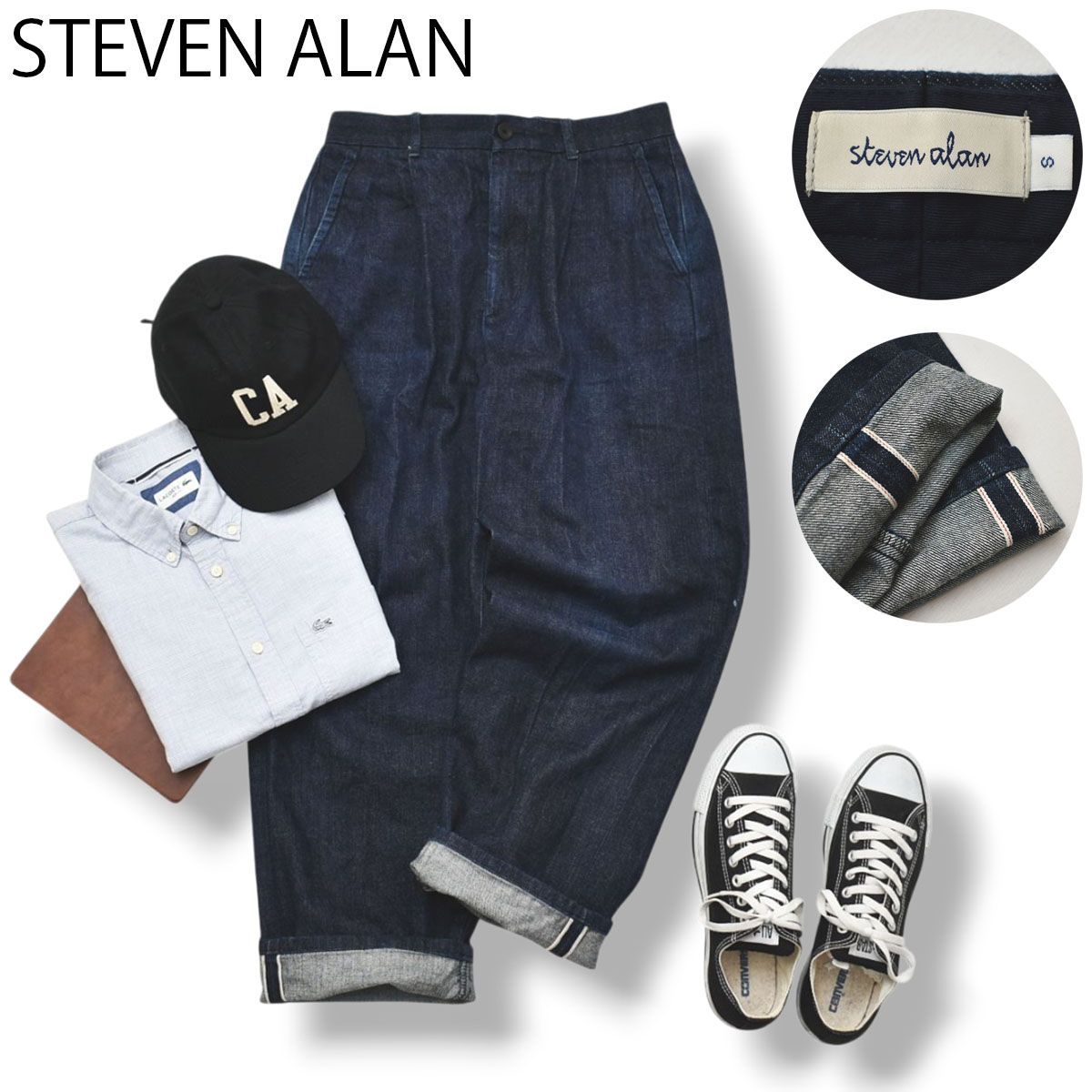 日本製 スティーブンアラン STEVEN ALAN ワンタック バギー テーパード 