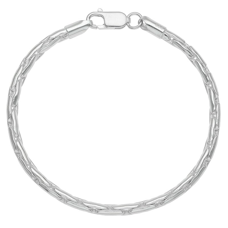 [新宿銀の蔵] シルバー925 スクエア ウェーブ チェーン ブレスレット 長さ19cm バングル 腕輪 メンズ 男性 シンプル きれいめ 大人 上品