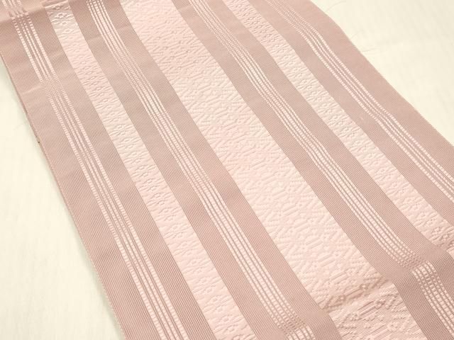 平和屋着物＊夏物　本場筑前博多織　八寸名古屋帯　紗献上　鴇色　正絹　逸品　DABD6531cm
