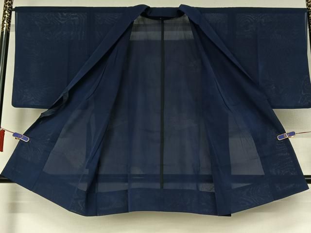 平和屋着物▽道中着 スリーシーズン 春夏秋 塵除け 草花地紋 鉄紺色 正絹 逸品 AABH5723jh 平和屋着物▽道中着 スリーシーズン 春夏秋 塵除け 草花地紋 鉄紺色 正絹 逸品 AABH5723jh