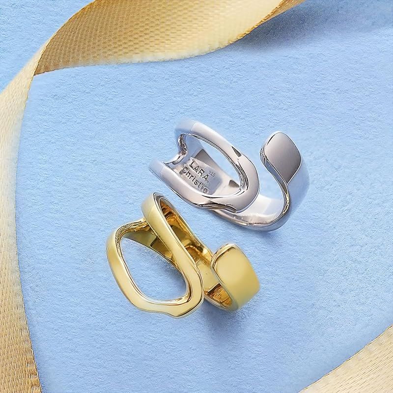 [ララクリスティー] ピンキーリング レディース シルバー925 イエローゴールド ニュアンスデザイン 幅広デザイン sv925 リング 指輪 7号