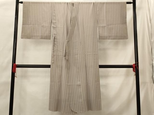 平和屋着物▽道中着　スリーシーズン　春夏秋　塵除け　ロング丈　縞　正絹　逸品　AABH7450st
