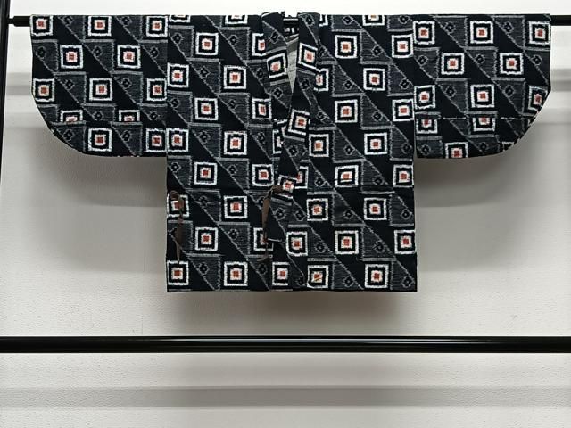 平和屋着物∞久留米絣　道中着　単衣　幾何学文　綿　逸品　CABE5088ua