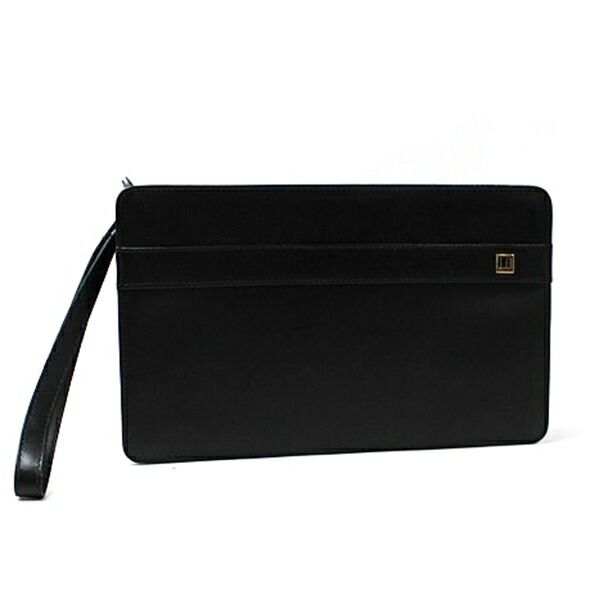 ダンヒル セカンドバッグ クラッチバッグ ブラック レザー 中古 Aランク Dunhill メンズ 男性 紳士 ビジネスバッグ ファスナー式