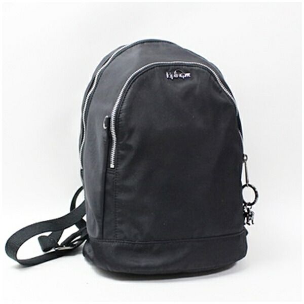 キプリング リュックサック ナイロン ブラック メタルマスコット付き 中古 Aランク Kipling 女性 レディース カジュアル