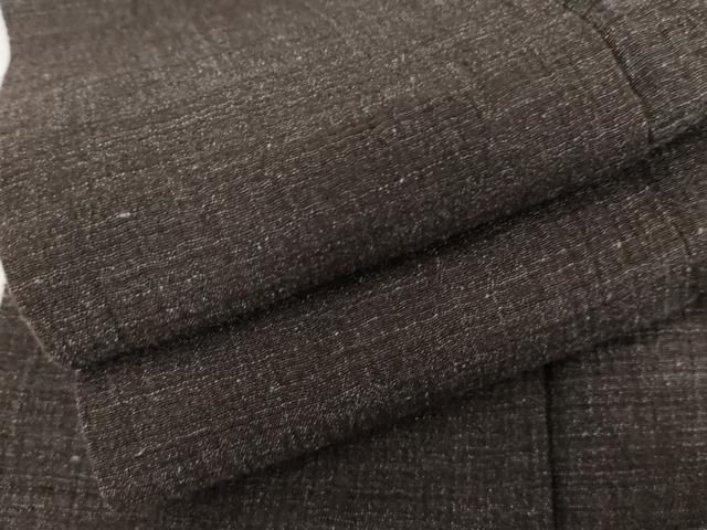 平和屋着物●男性　紬　ちぢみ織　色無地　藍鉄色　正絹　逸品　AABI5186cs