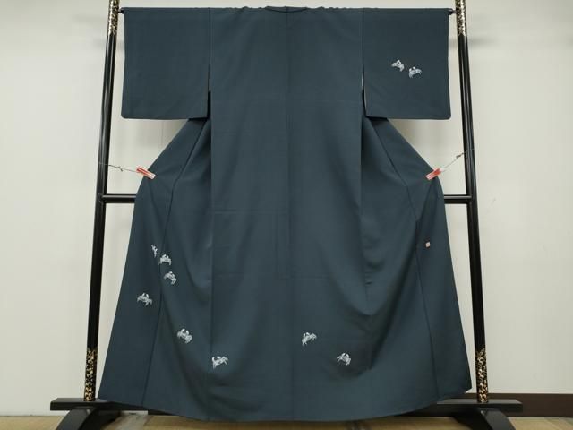 平和屋着物●本加賀友禅作家　鶴見保次　訪問着　蟹　カニ　さが美扱い　正絹　逸品　CABG5263ut