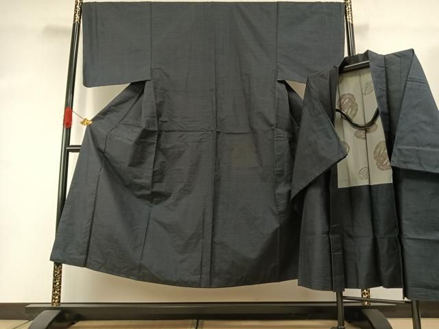 平和屋着物●男性　本場大島紬　アンサンブル　亀甲絣　正絹　逸品　AABI1540fy