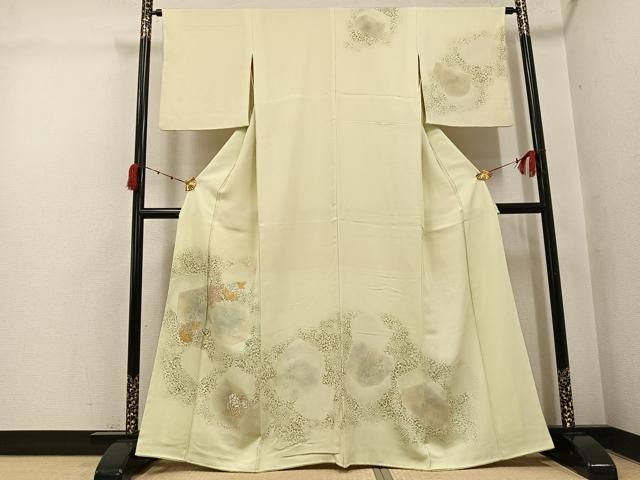 平和屋着物●訪問着　刺繍　草花文　暈し染め　正絹　逸品　AABI4841ph