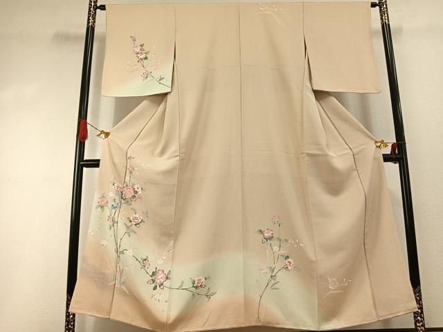 平和屋着物●訪問着　友禅　枝花文　暈し染め　正絹　逸品　AABI1609fy
