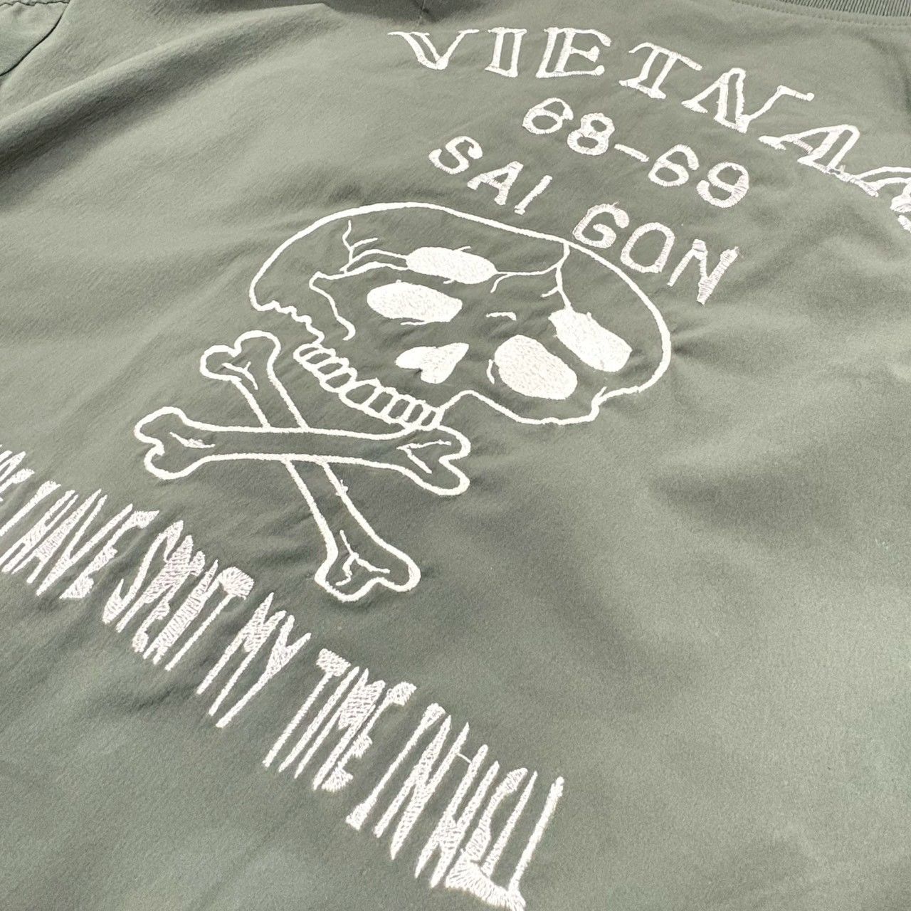 新品◎スカル×VIETNAM刺繍【フライト ジャケット】MA-1ミリタリー