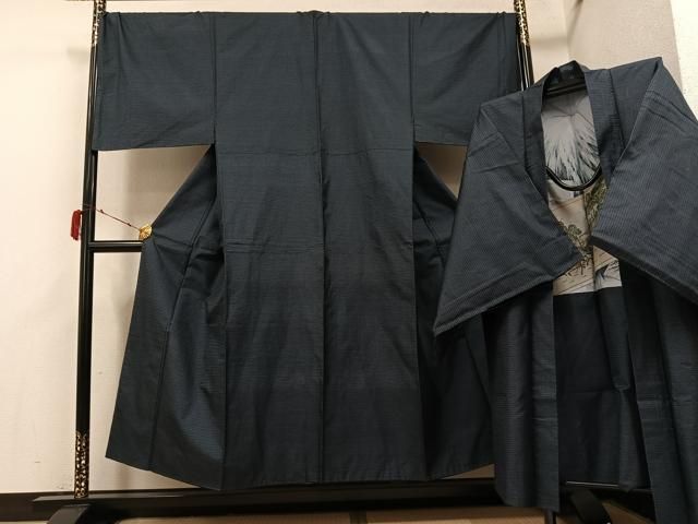 平和屋着物●男性　本場大島紬　アンサンブル　100亀甲　総詰め　キングサイズ　正絹　逸品　未使用　AABI4922ph