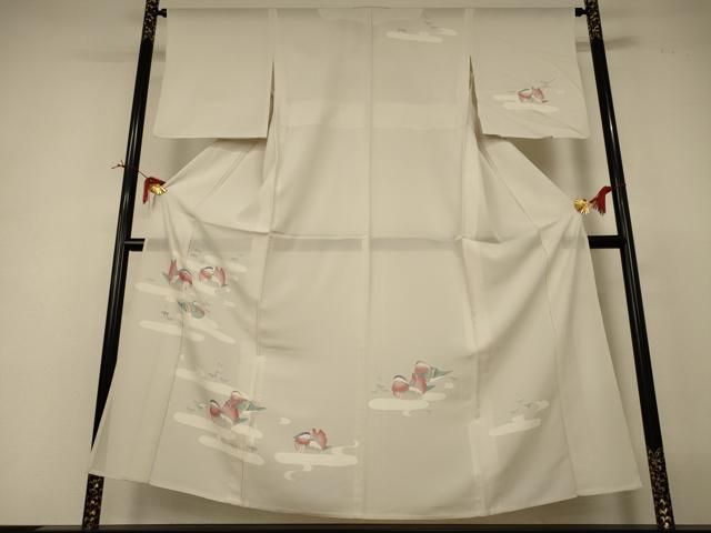 平和屋着物*夏物 訪問着 絽 鴛鴦 正絹 逸品 AABI4715jd