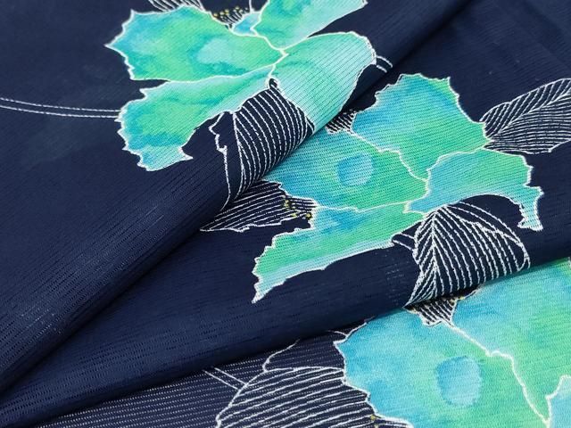平和屋着物＊夏物　小紋　絽　草花文　洗える着物　AABI4729jd 14,235円