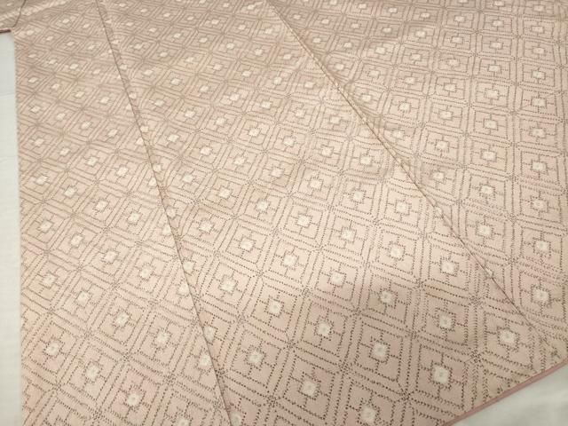 平和屋着物●上質な紬　絞り　菱繋ぎ　正絹　逸品　AABI4559ck