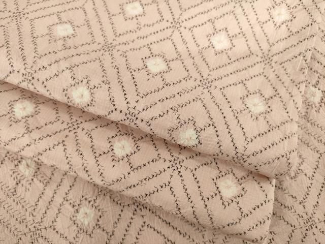 平和屋着物●上質な紬　絞り　菱繋ぎ　正絹　逸品　AABI4559ck