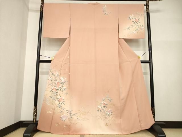 平和屋着物●訪問着　友禅　枝花文　金彩　松坂屋扱い　正絹　逸品　AABI5089ck