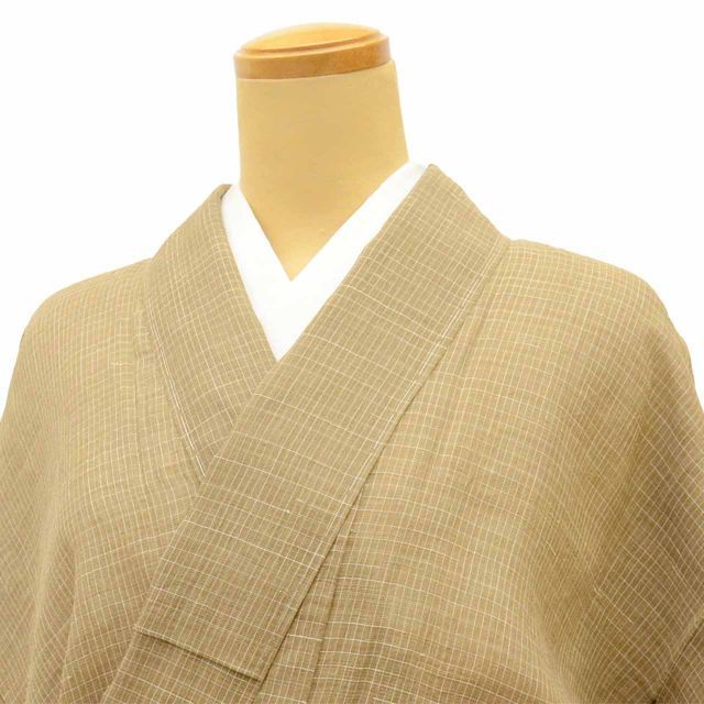 リサイクル着物 小千谷縮 着物 麻 Sサイズ 特品 身丈154cm さが美謹製
