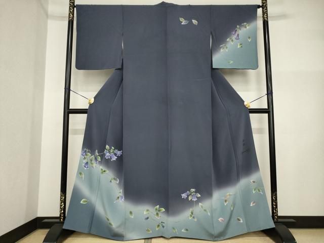 平和屋着物●訪問着　作家物　草花文　暈し染め　正絹　逸品　AABI5127ck