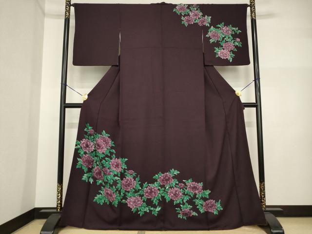 平和屋着物●訪問着　草花文　正絹　逸品　AABI5128ck