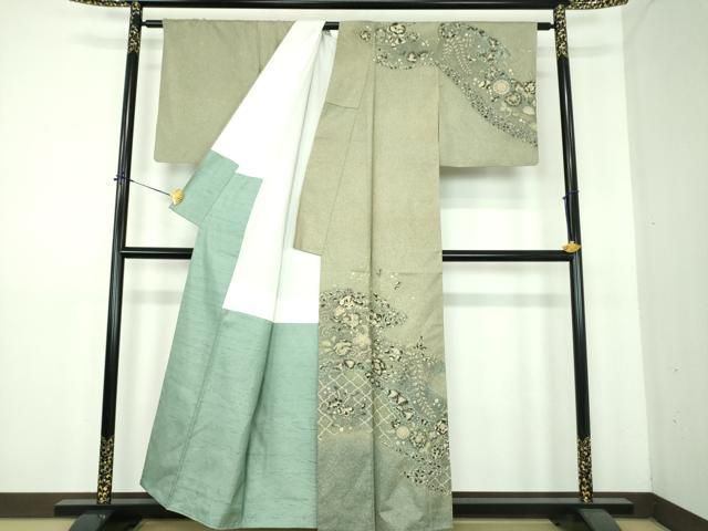 平和屋着物○創業140年 小糸染芸の四代目 小糸敏夫 訪問着 紬地 絞り
