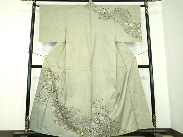 平和屋着物○創業140年 小糸染芸の四代目 小糸敏夫 訪問着 紬地 絞り