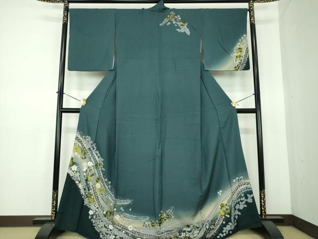 平和屋着物●訪問着　辻が花　暈し染め　金彩　正絹　逸品　DABE5656ps
