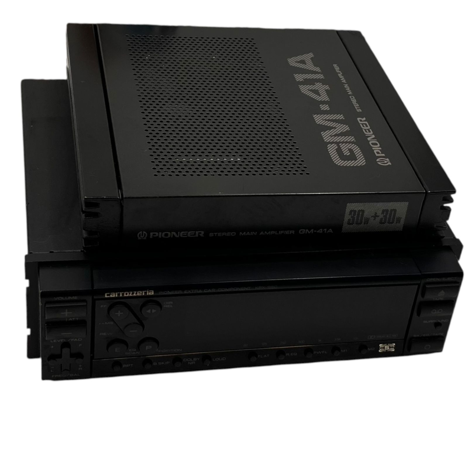 ■Pioneer carrozzeria KPX-990 GM-41A カセットデッキ ステレオメインアンプ 配線付 動作確認済み カーオーディオ2544267,2544267
