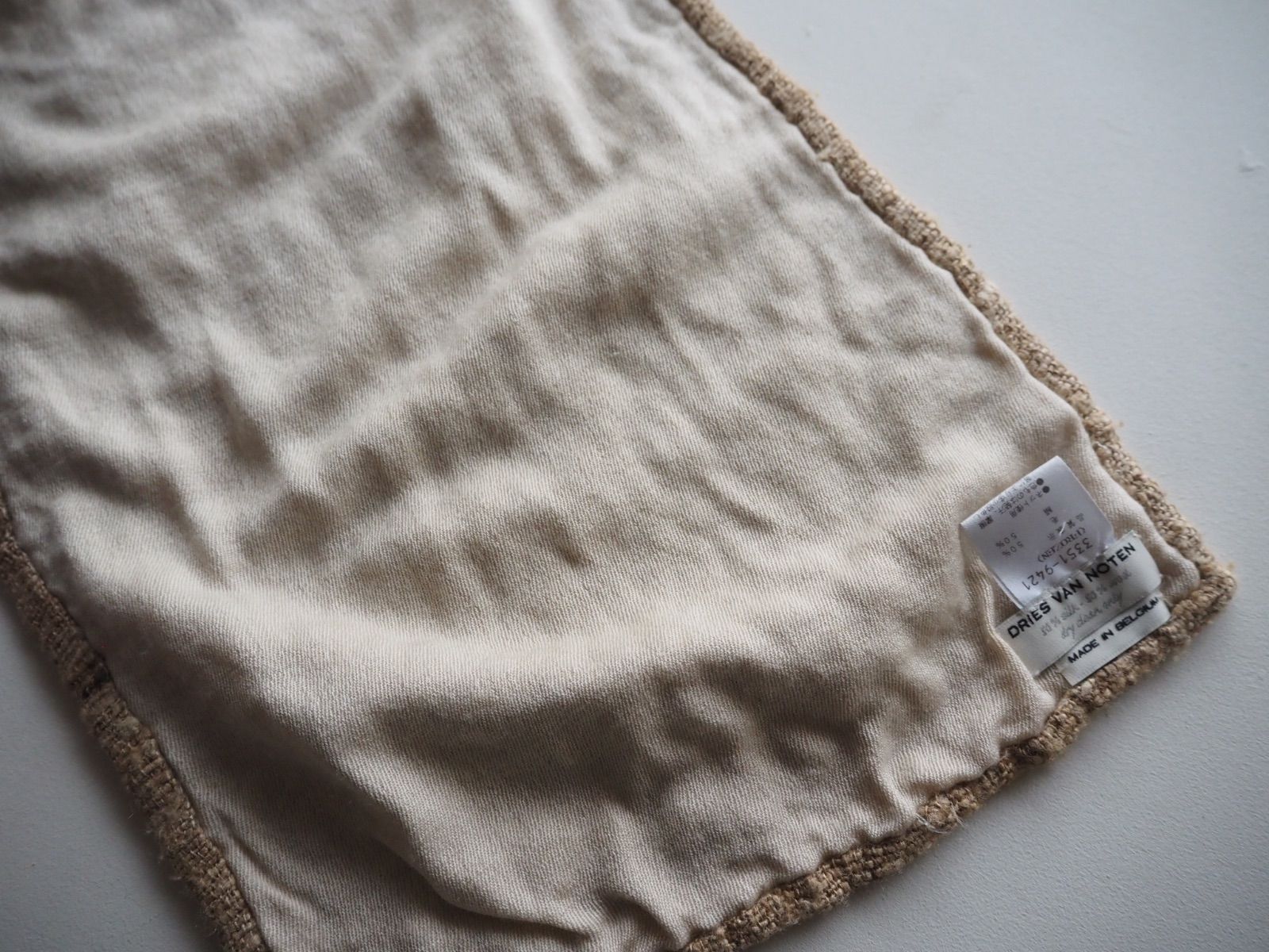 DRIES VAN NOTEN ストール　シルバー刺繍 DRIES VAN NOTEN エンブロイダリーストール スカーフ マフラー 大判
