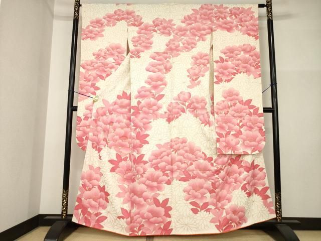 平和屋着物●豪華振袖　駒刺繍　花尽くし　金彩　正絹　逸品　AABI5142ck