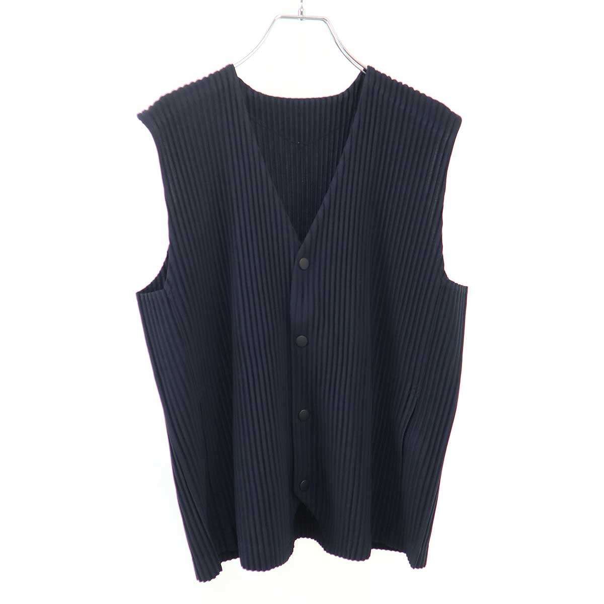 HOMME PLISSE ISSEY MIYAKE オム プリッセ イッセイ ミヤケ BASICS プリーツベスト HP55JE011 ネイビー 2