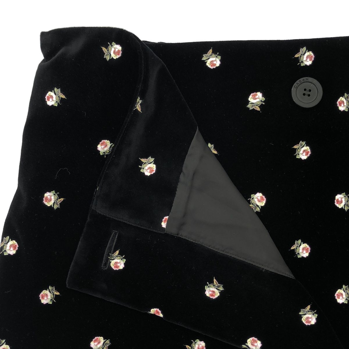 CABaN キャバン 24AW ベロア PETIT ROSEプリントミニスカート 39-05-44