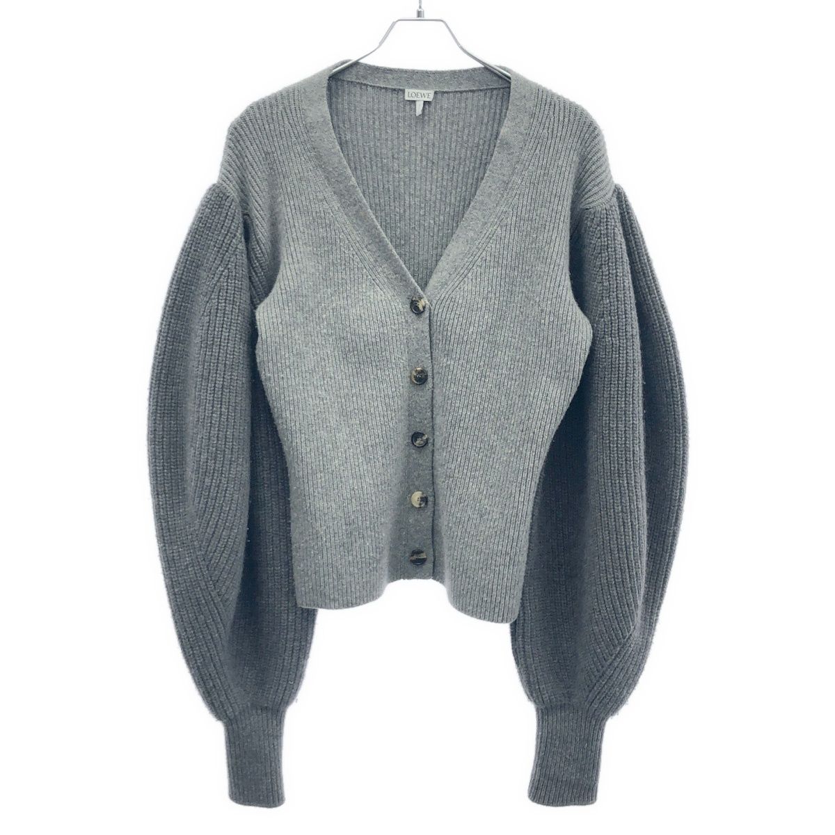 LOEWE ロエベ Balloon Sleeves Cardigan バルーンスリーブニットカーディガン S540Y16K01 グレー M