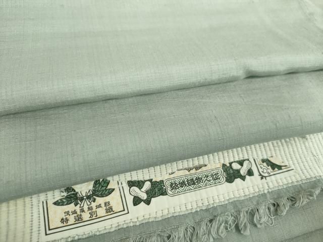 平和屋着物●結城紬　色無地　豆がら茶色　証紙付き　正絹　逸品　DABE5826ps