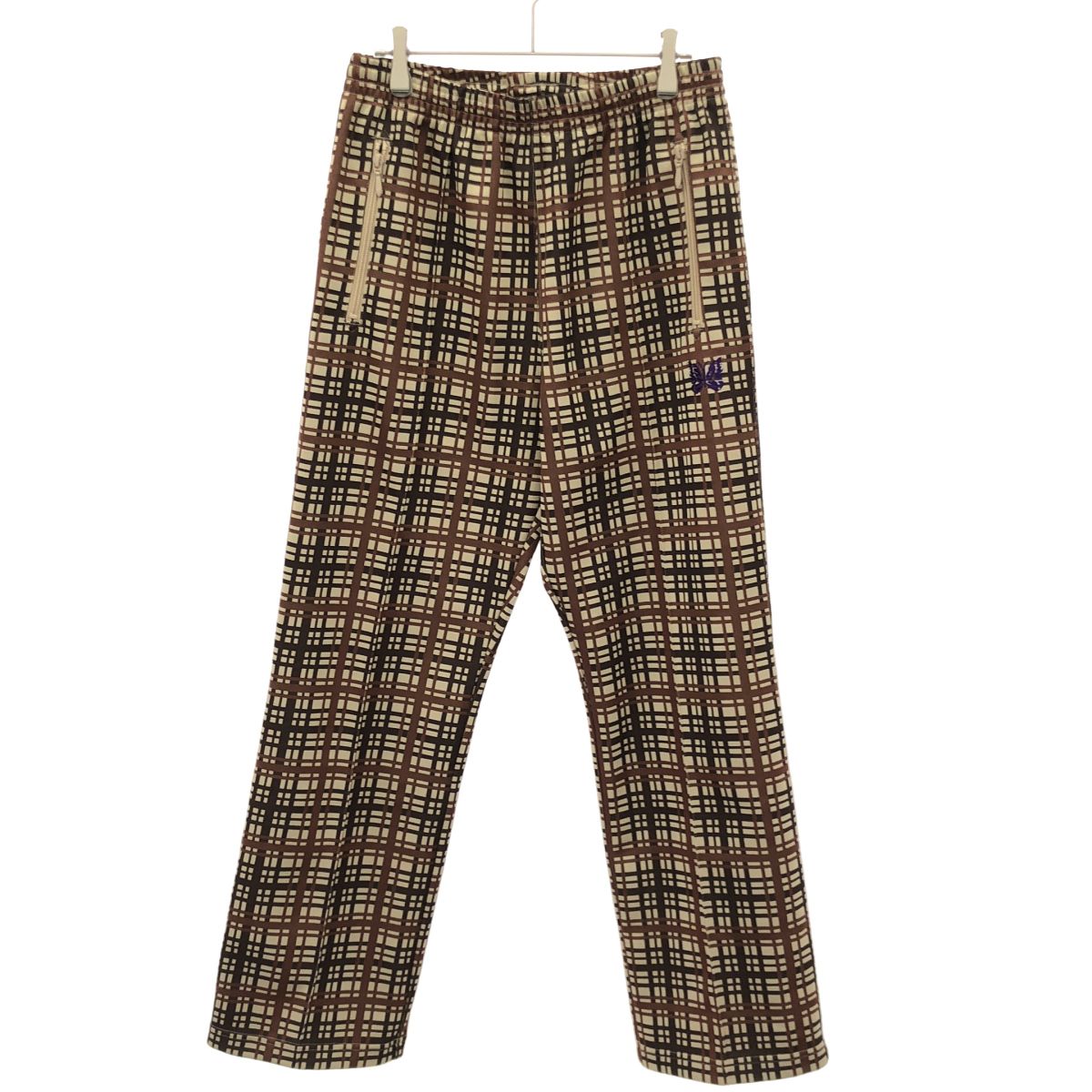 Needles ニードルズ 25AW Track Pant - Poly Jacquard トラックパンツ RW313 ベージュ ブラウン S