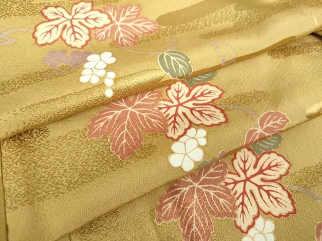 平和屋着物●上質な小紋　蔦の葉花文　金彩　正絹　逸品　DABE5827ps