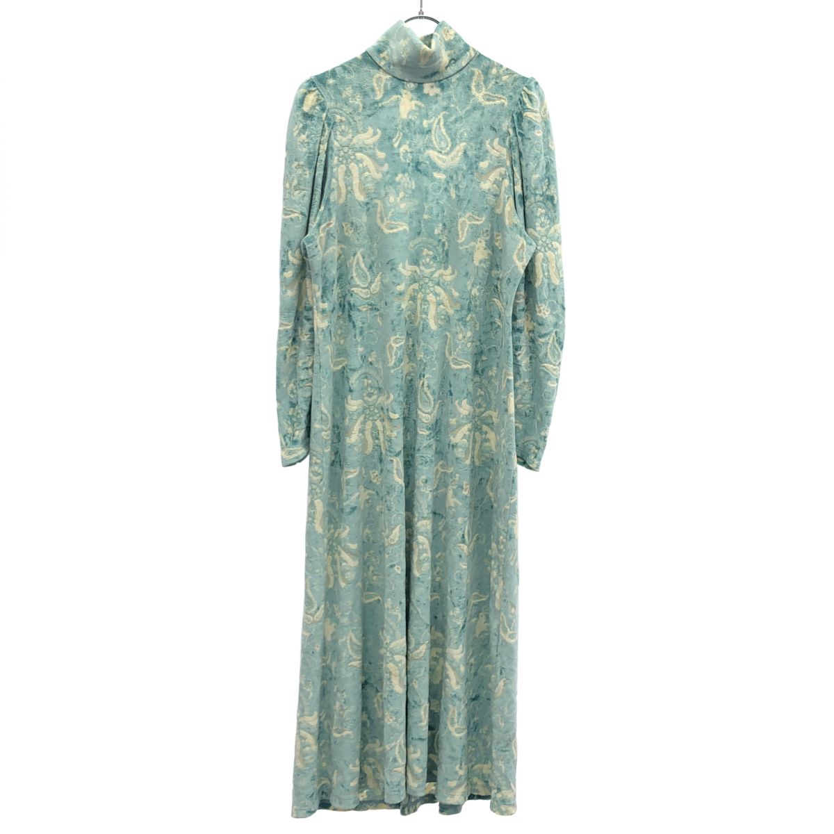 mame kurogouchi マメ クロゴウチ 25AW STUDIOUS別注 Velour Jersey High Neck Dress ベルベットハイネックドレスワンピース MM25FW-JS510 ブルー 2