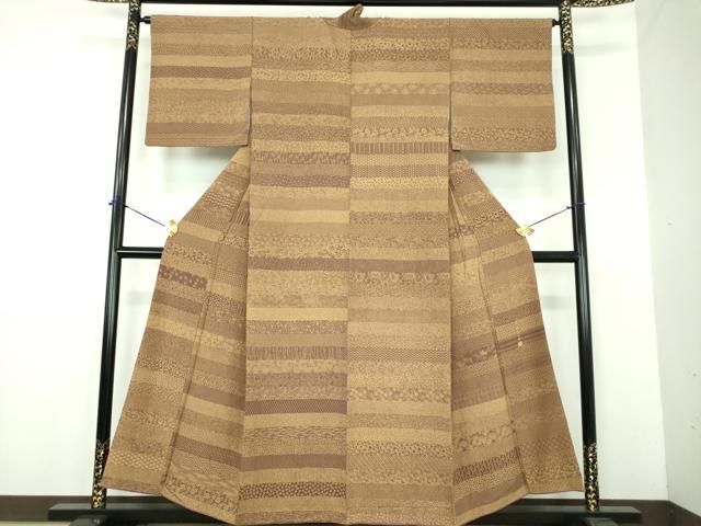 平和屋着物●小紋師 中島久雄 江戸小紋 百柄 横段吉祥小紋柄 正絹 逸品 DABE5832ps