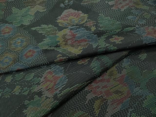 平和屋着物●本場大島紬　7マルキ　更紗花文　正絹　逸品　CABG5285ut