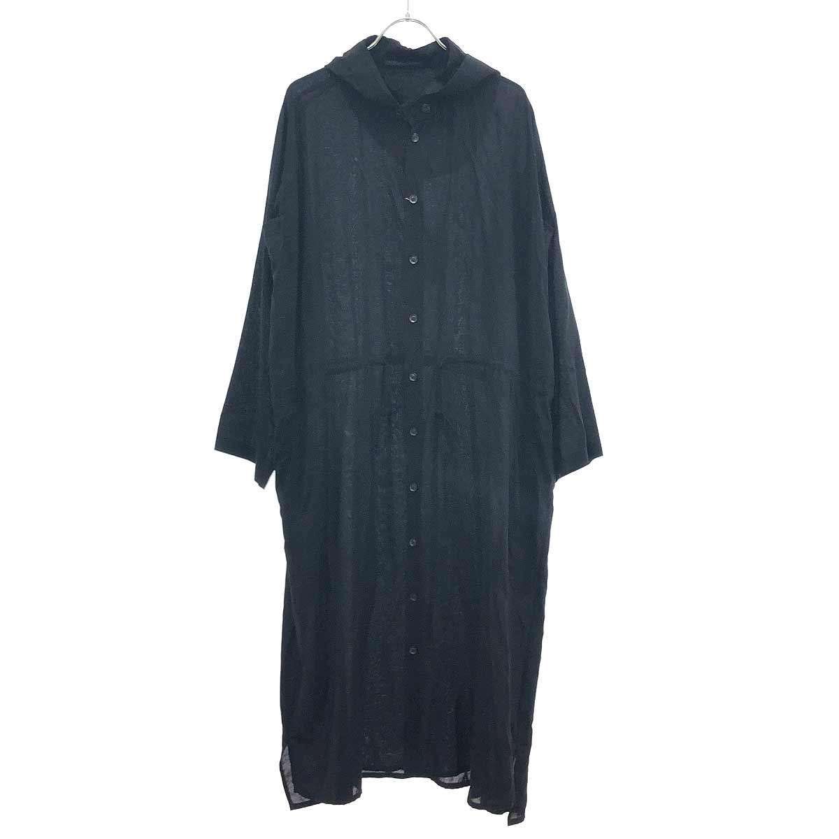 YOHJI YAMAMOTO +NOIR ヨウジヤマモト プリュスノアール LONG RAGLAN SLEEVE DRESS シャツワンピース ND-D09-213 ブラック 1